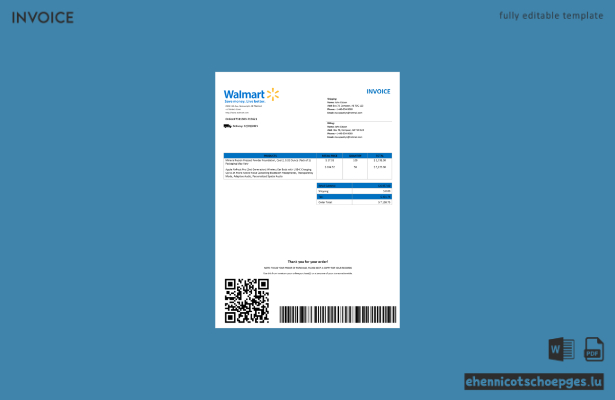 USA Walmart-Rechnung Version 2 – Beispielvorschau